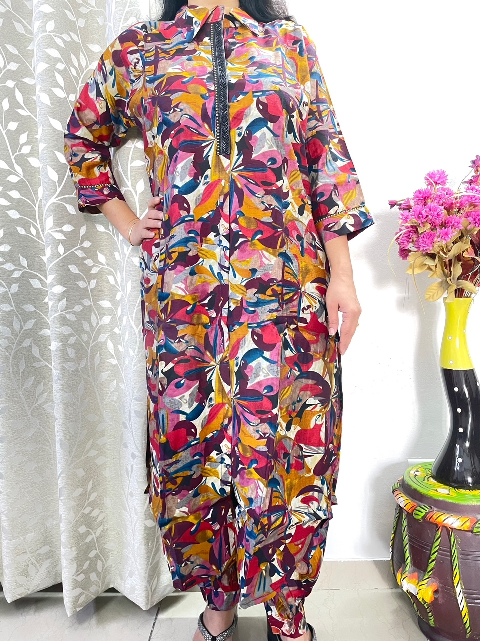 Muslin Floral Printed Co-Ord Set - Mixed Colours